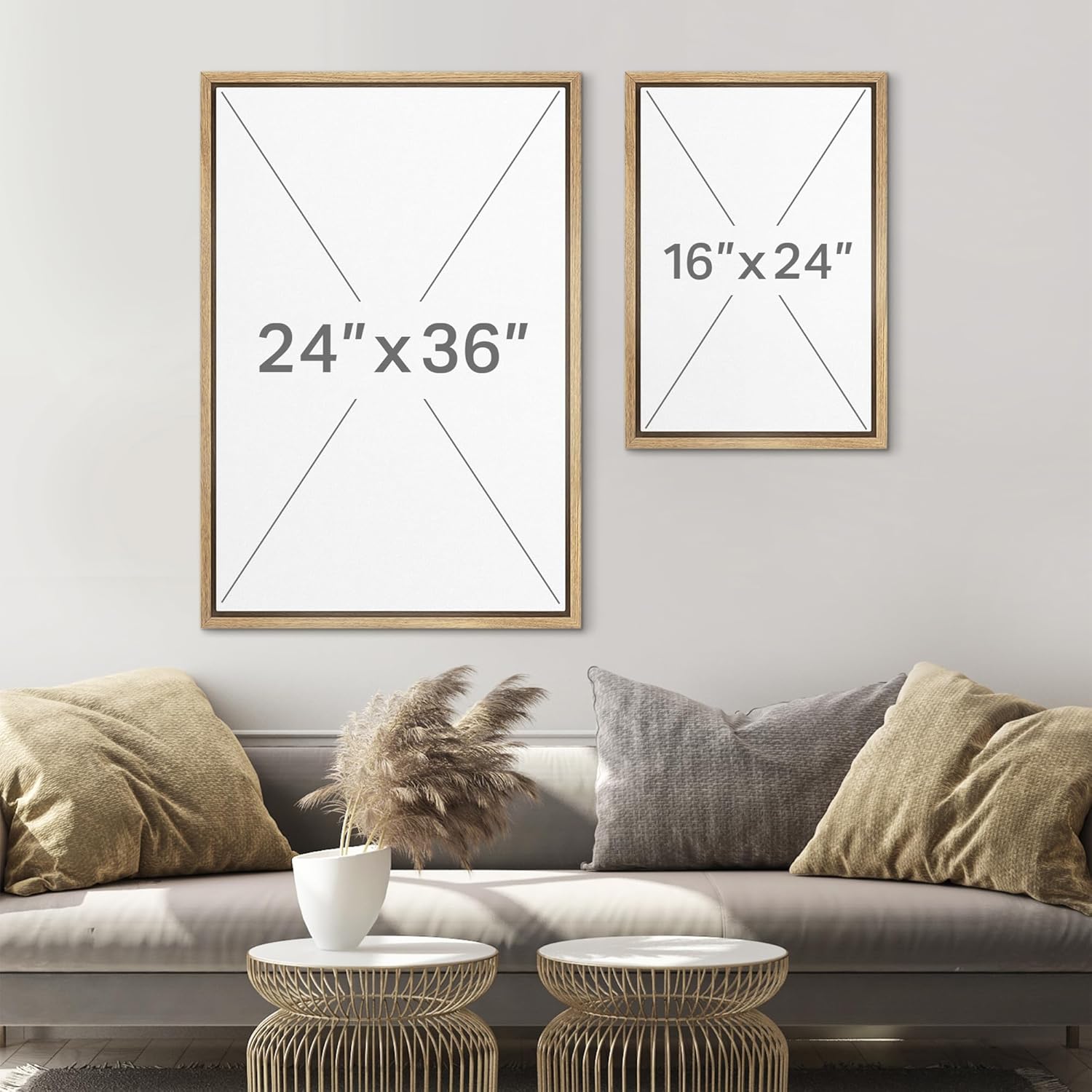 Framed Boho Fabric Wall Art — 16" - View 6