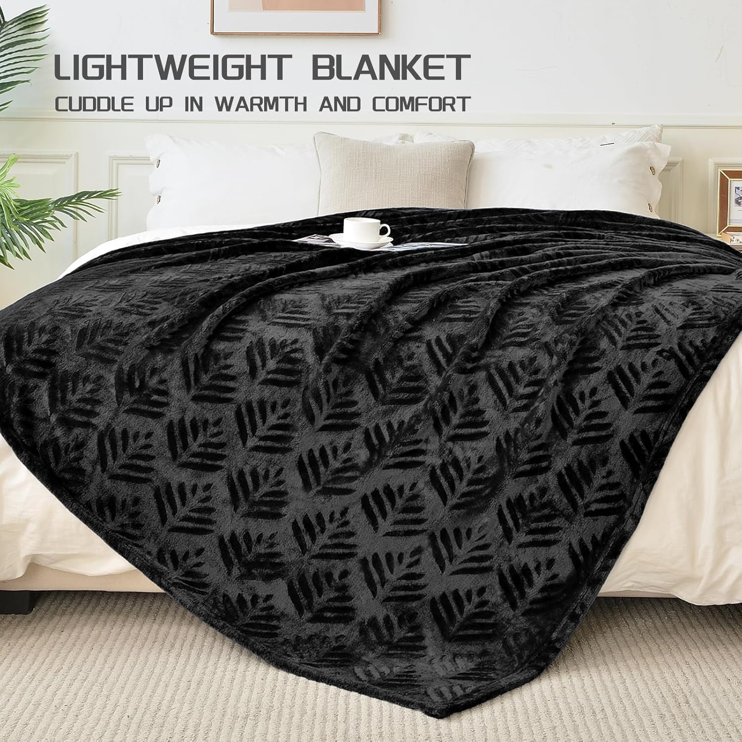 Black Throw Pillow — 50" - View 5