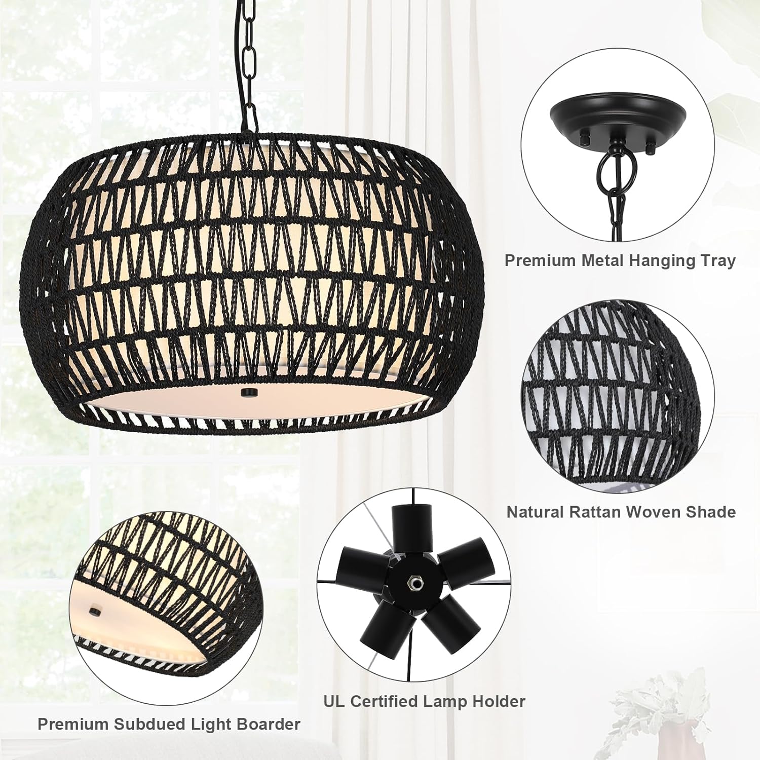 Boho Black Chandelier - View 5