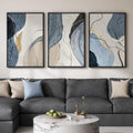 Framed Modern Beige Wall Decor — 24" — 24" W x 36" H x 3Pcs