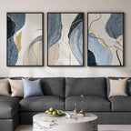 Framed Modern Beige Wall Decor — 24" — 24" W x 36" H x 3Pcs