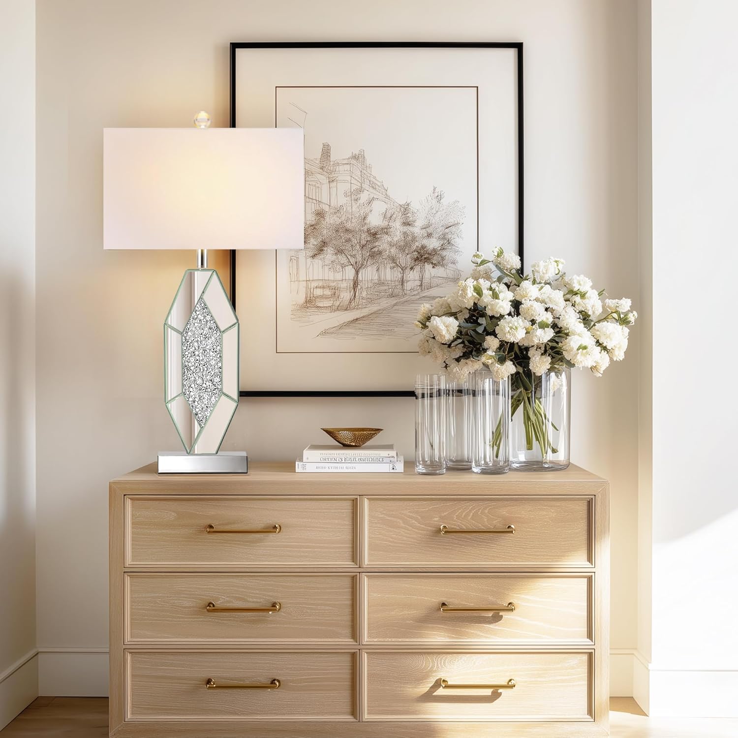 Dimmable Modern Silver Table Lamp — Set of 2 - View 7