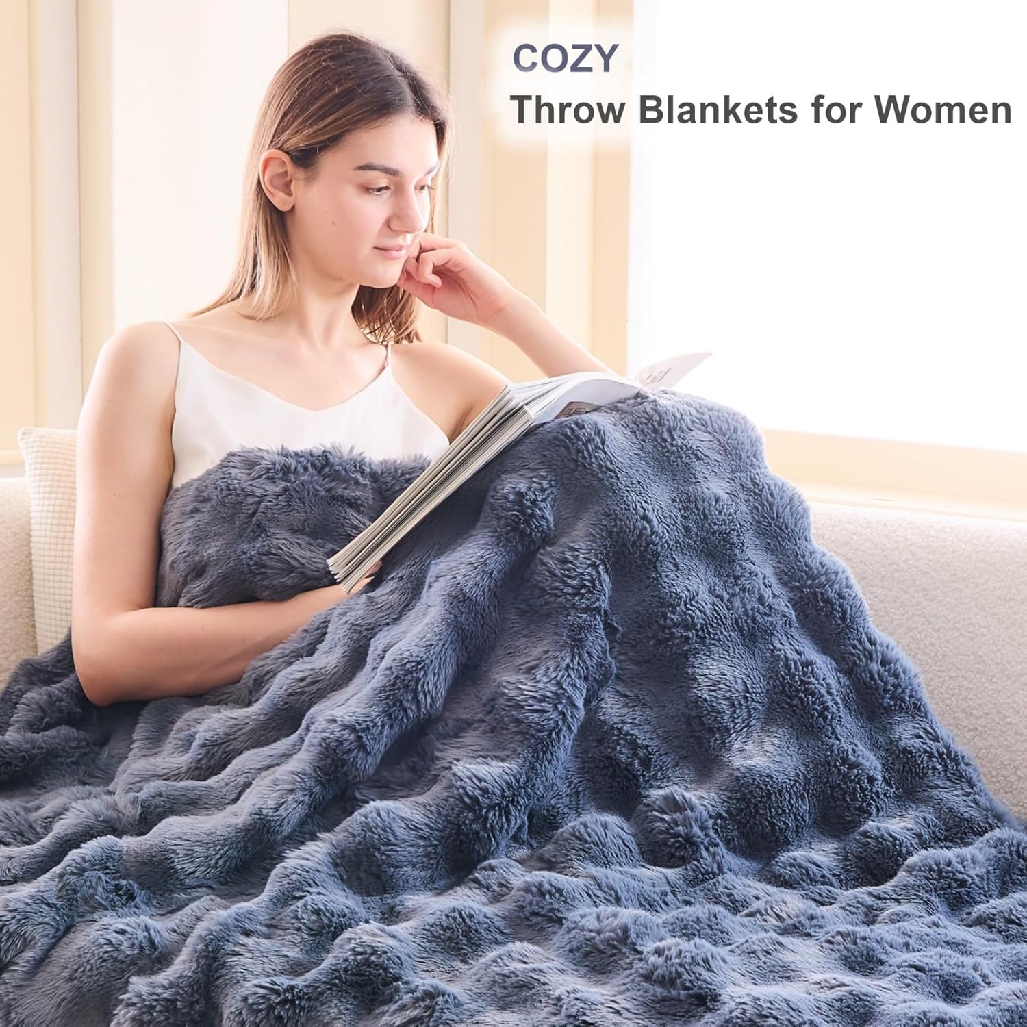 Boho Grey Throw Pillow — 60" - View 2