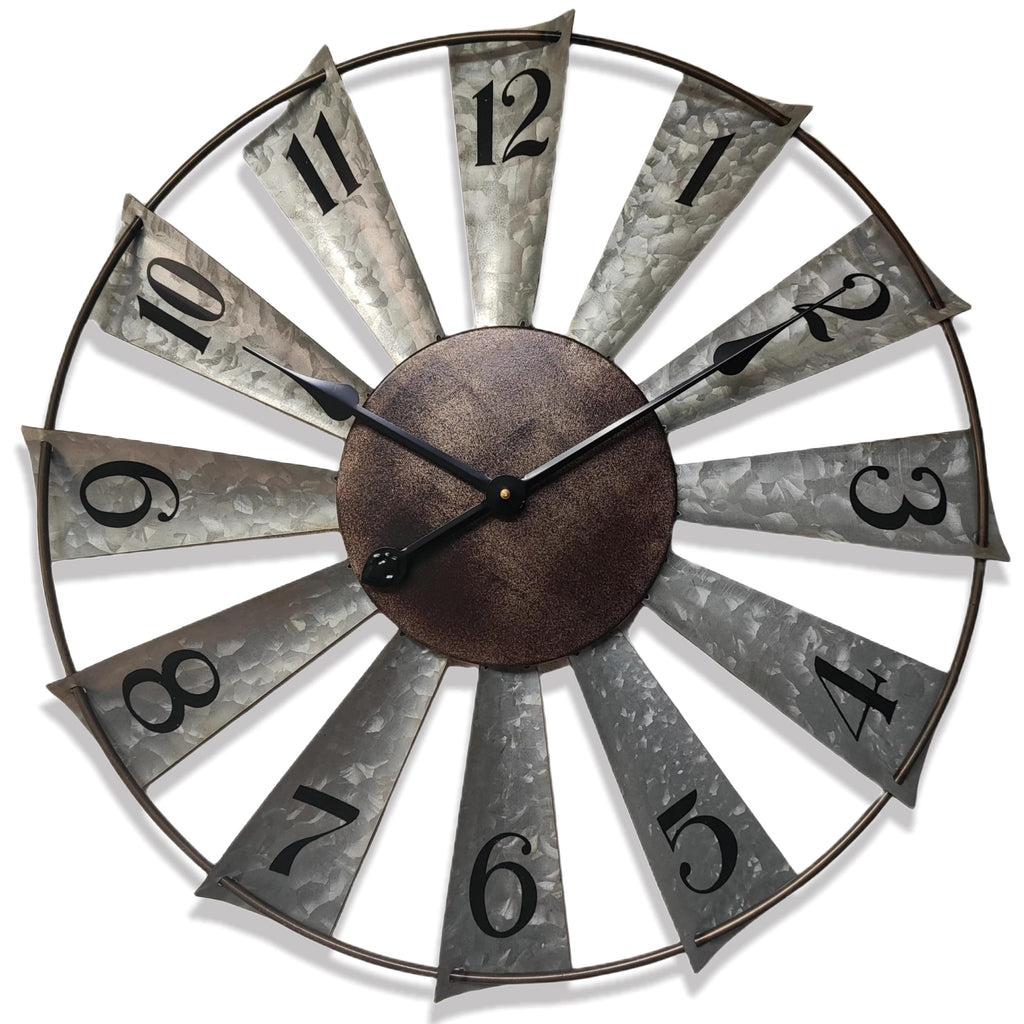 Farmhouse Metal Wall Clock — 24"
