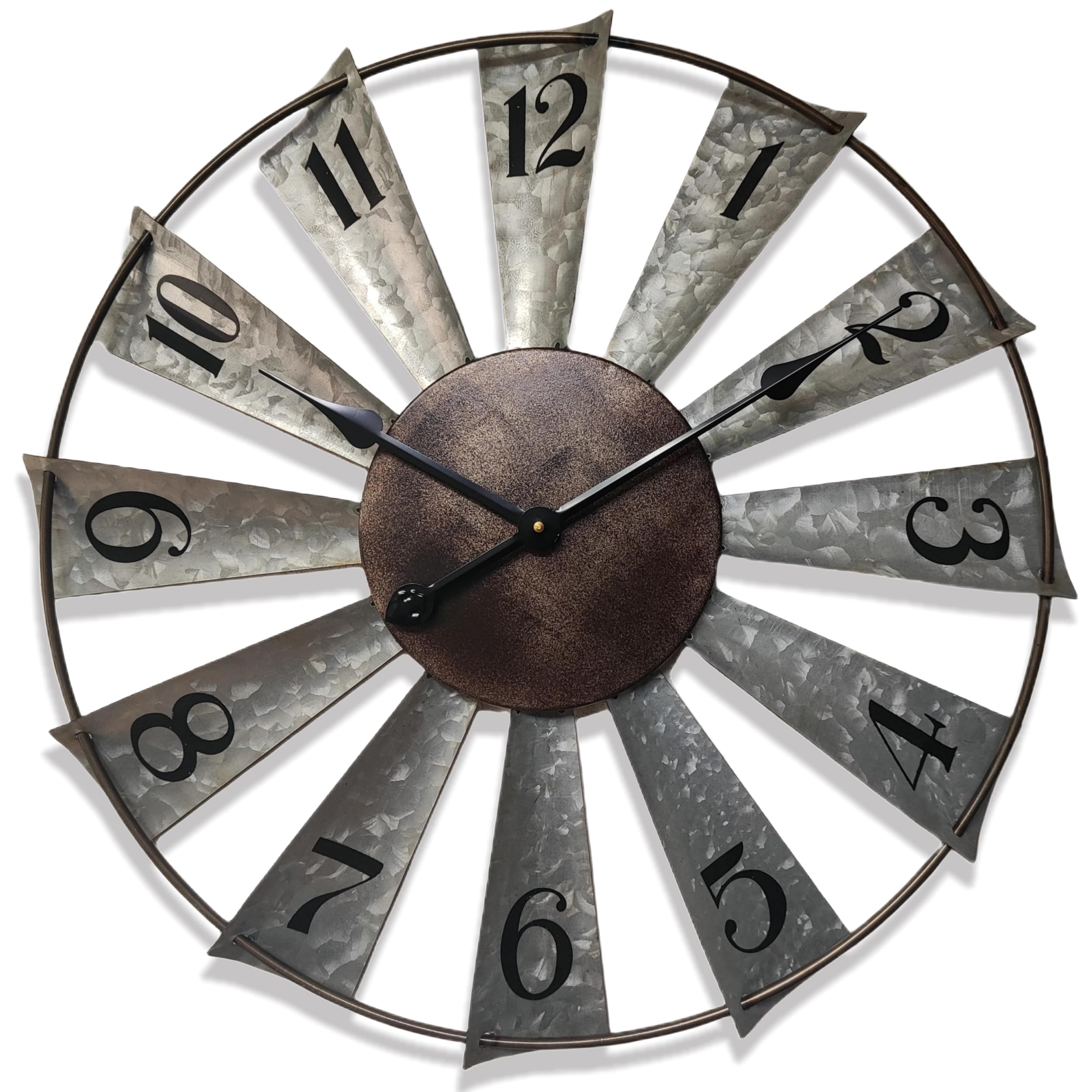 Farmhouse Metal Wall Clock — 24"