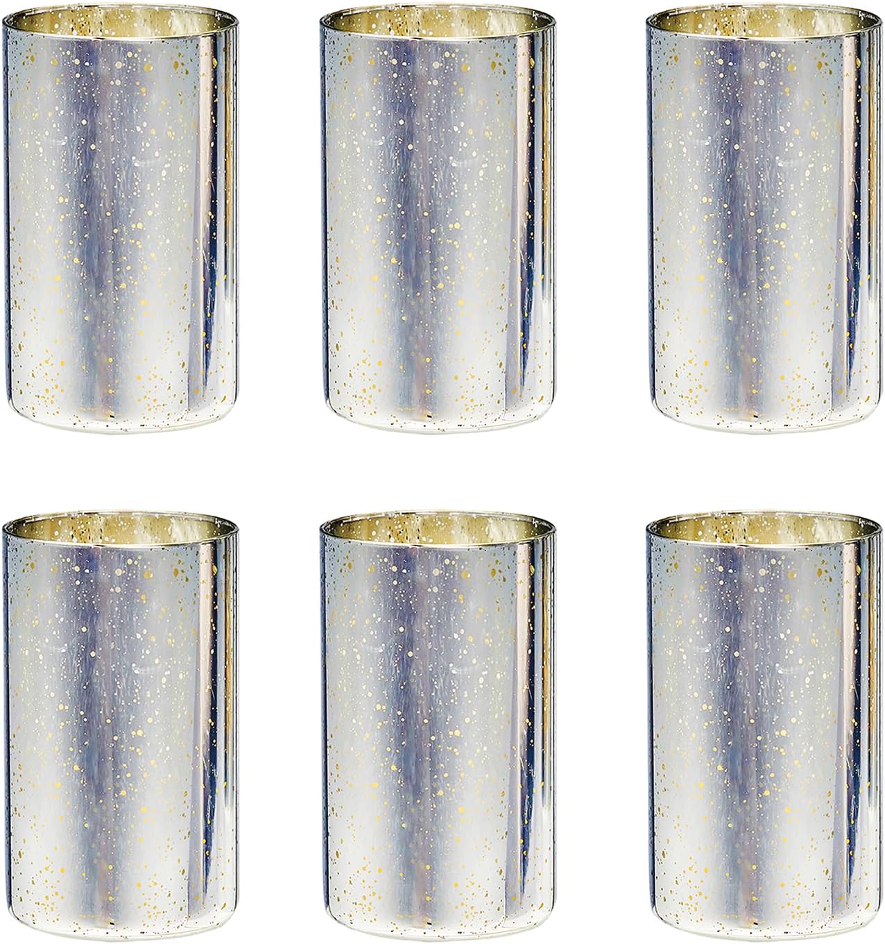 Luxe Gold Pillar Candle — Set of 12 — Silver