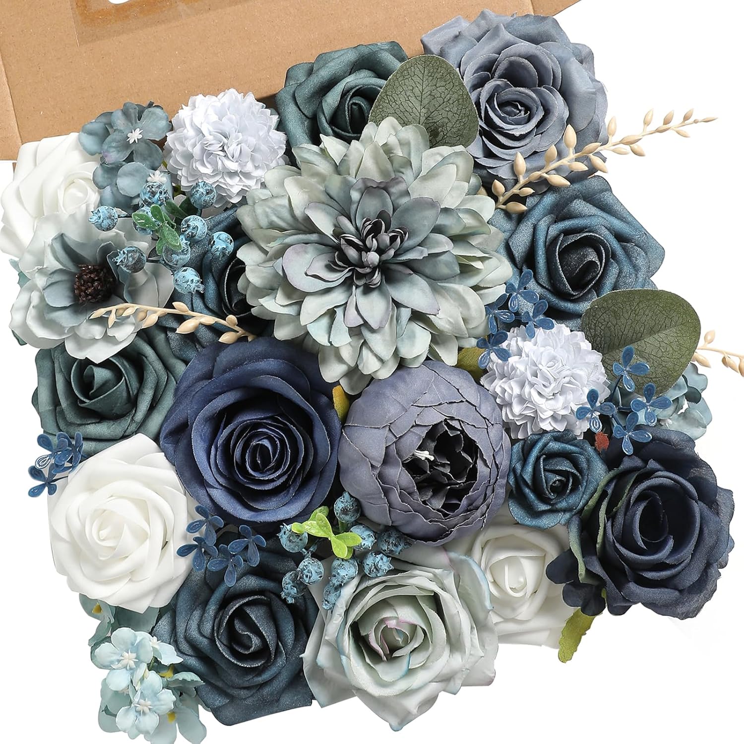 Blue Artificial Flowers — Dusty Blue & Navy Blue