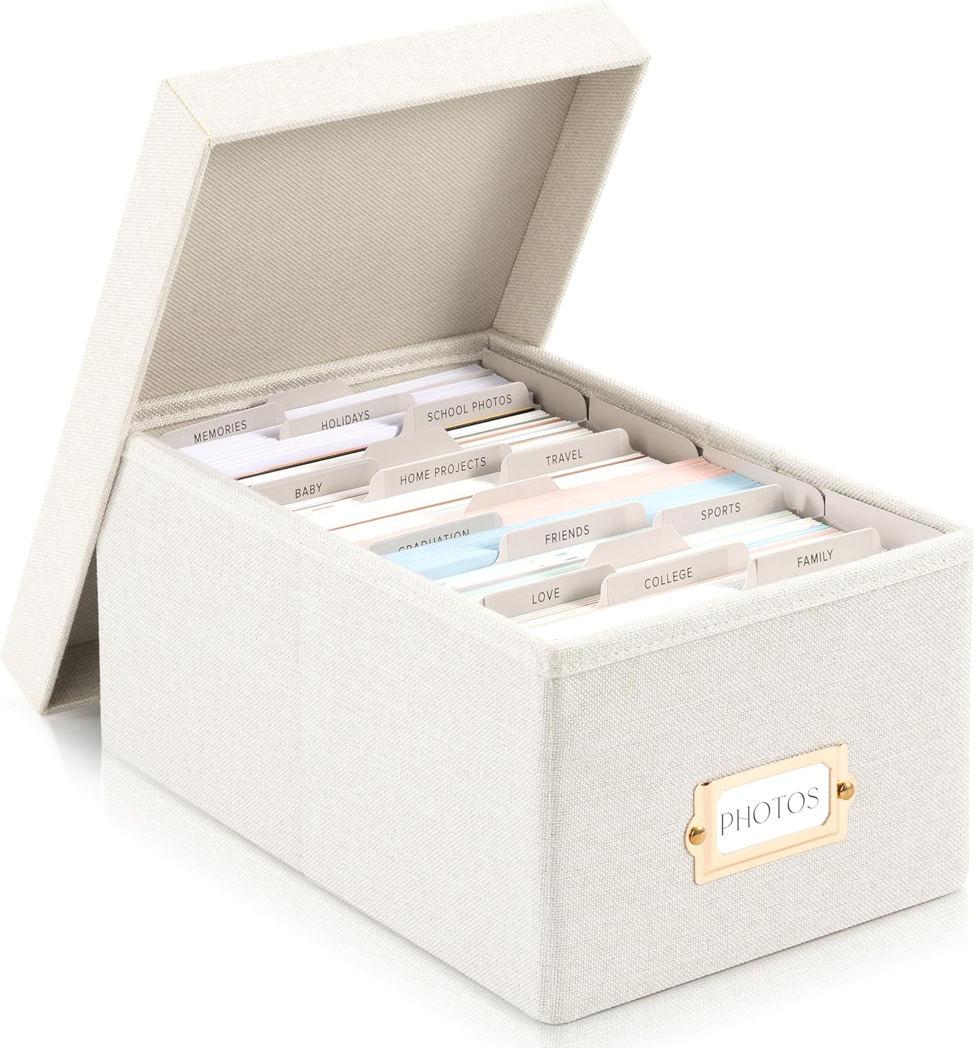 Linen Beige Storage Basket — 4x6 — Beige