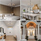 Farmhouse Black Chandelier — 6-Light - View 6