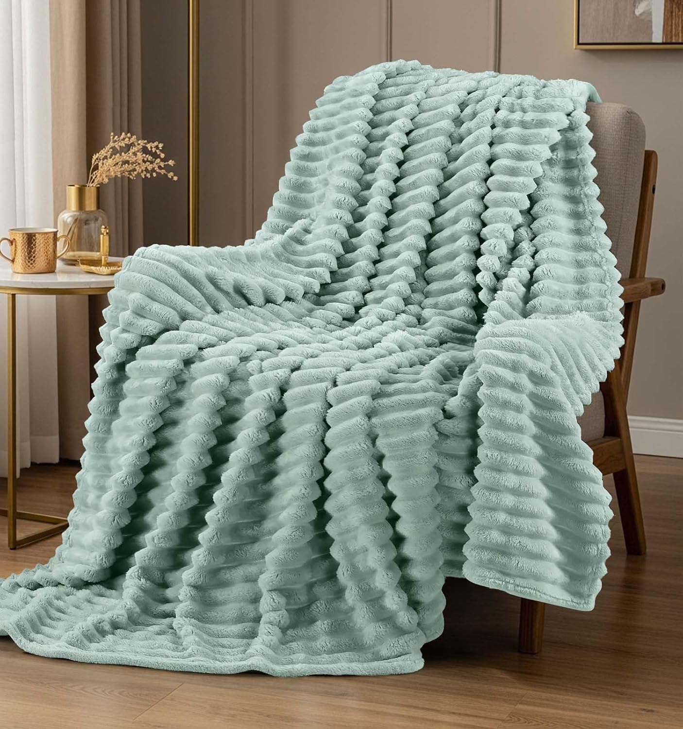 Linen Beige Throw Pillow — 60" — Throw (50x60 Inch)