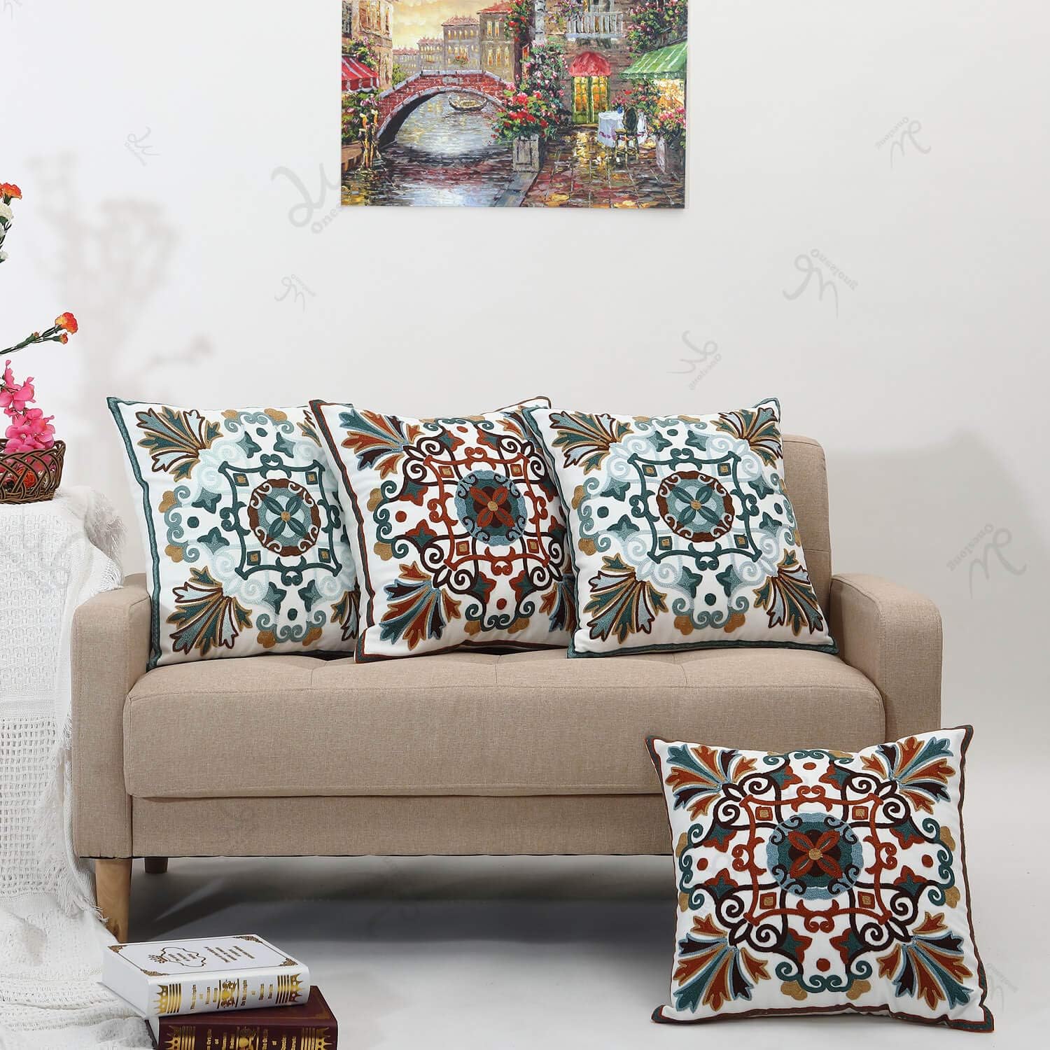 Boho Fabric Pillow Cover — 18" - View 9