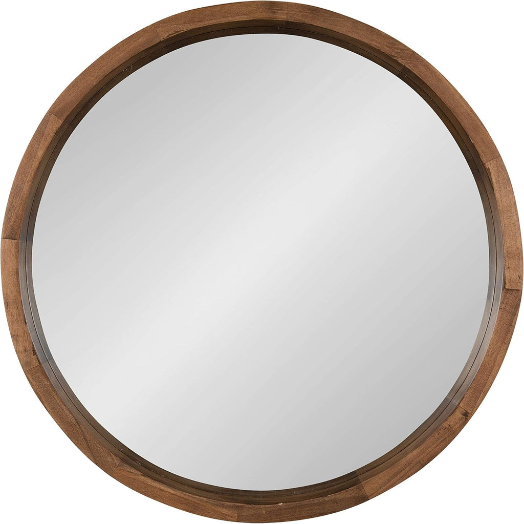 Round Farmhouse Beige Wall Mirror — 22" - View 2