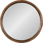 Round Farmhouse Beige Wall Mirror — 22" - View 2