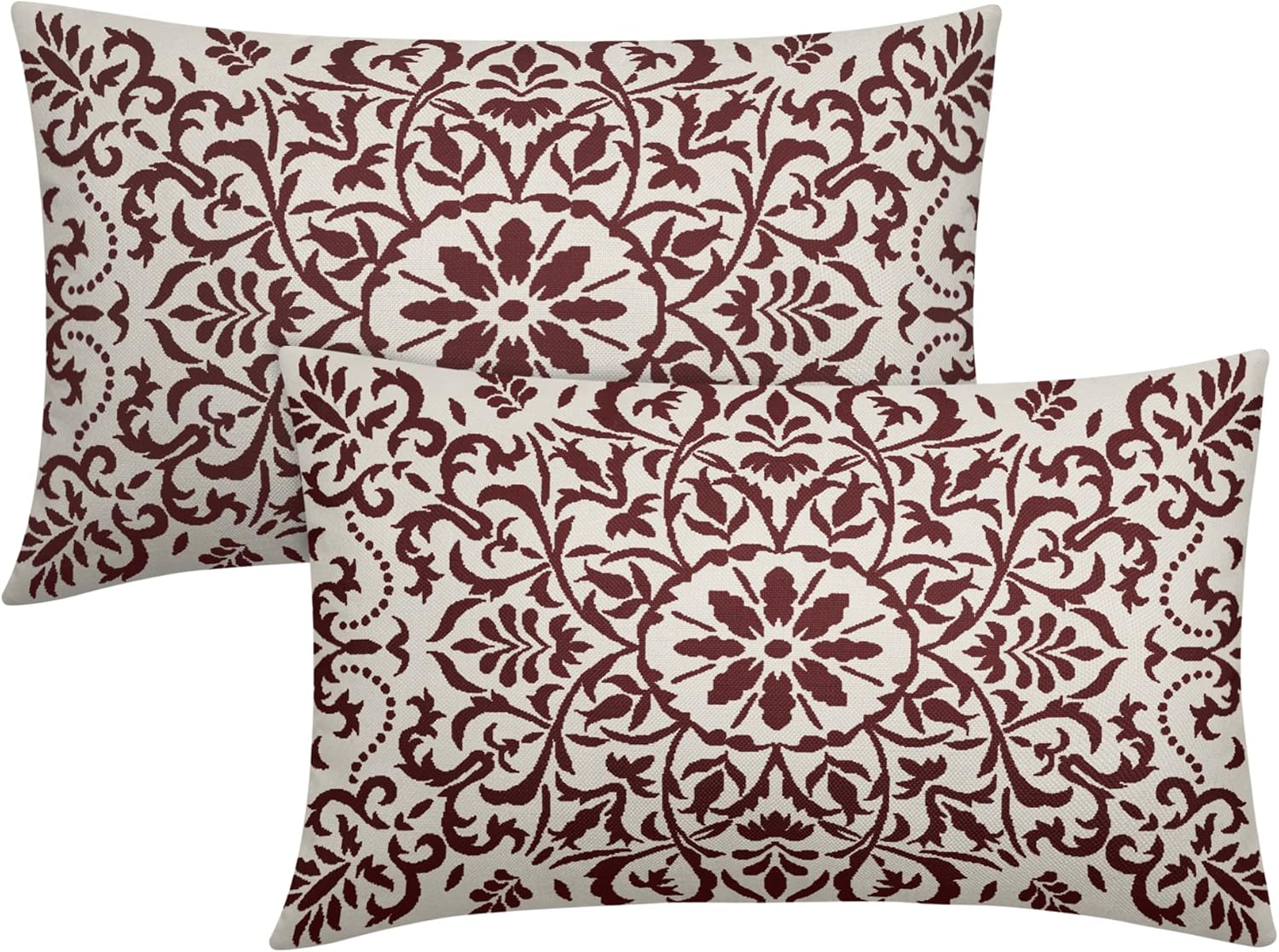 Linen Boho Black Pillow Cover — 18" — 20" x 12" (Pack of 2)