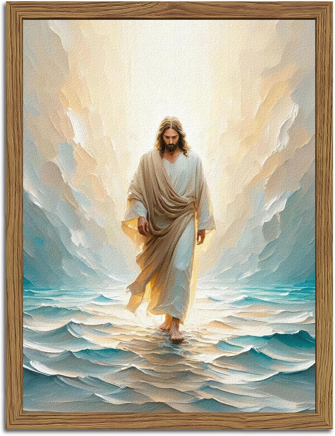 Framed Blue Wall Decor — 16" — 36"L x 24"W