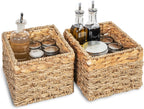 Boho Rattan Storage Basket — 17" — Small (2-Pack) - 8" x 7" x 5.5" in.