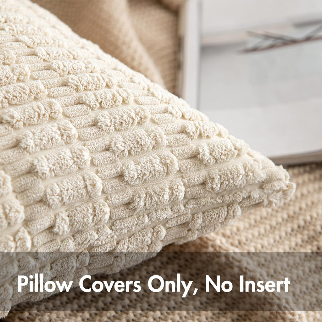 Boho Beige Throw Pillow Cover — 18" - View 4