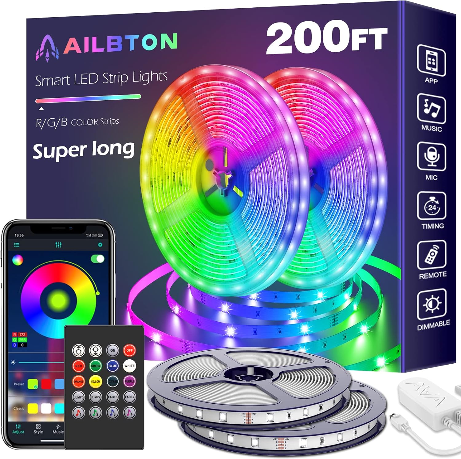 Color Changing Rattan LED Strip Lights — 200FT