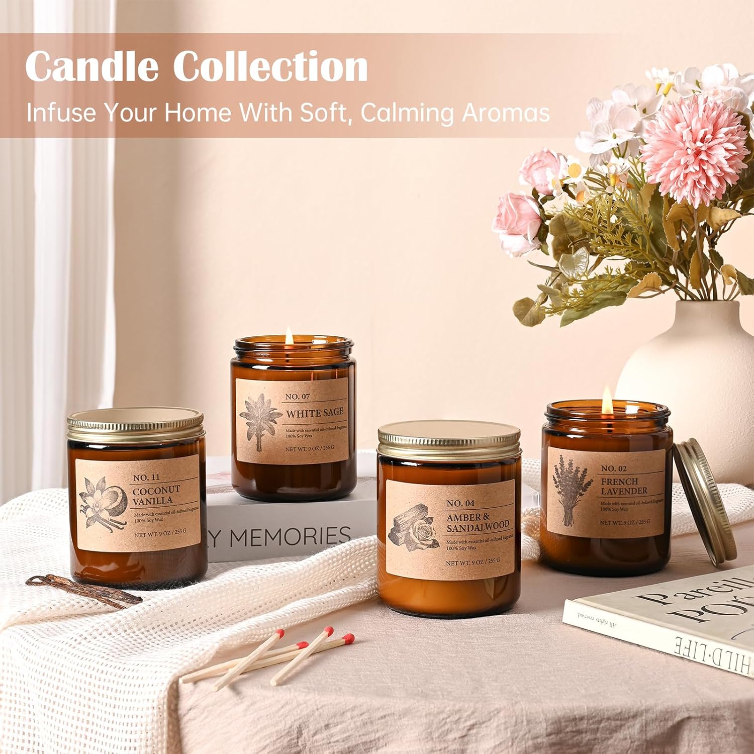 Soy Wax Orange Scented Candle — Set of 4 - View 6