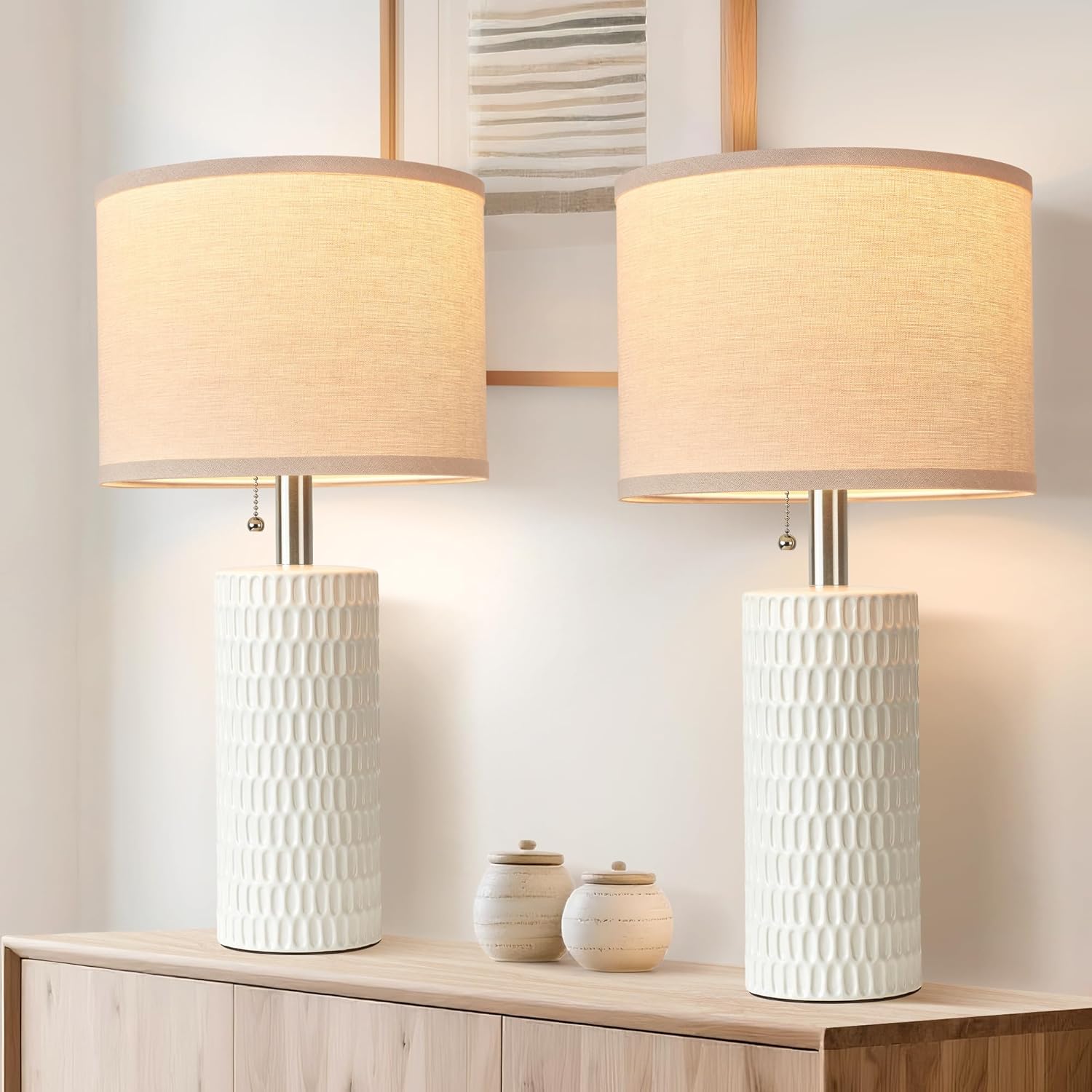 Modern Blue Table Lamp — 20" — White-1