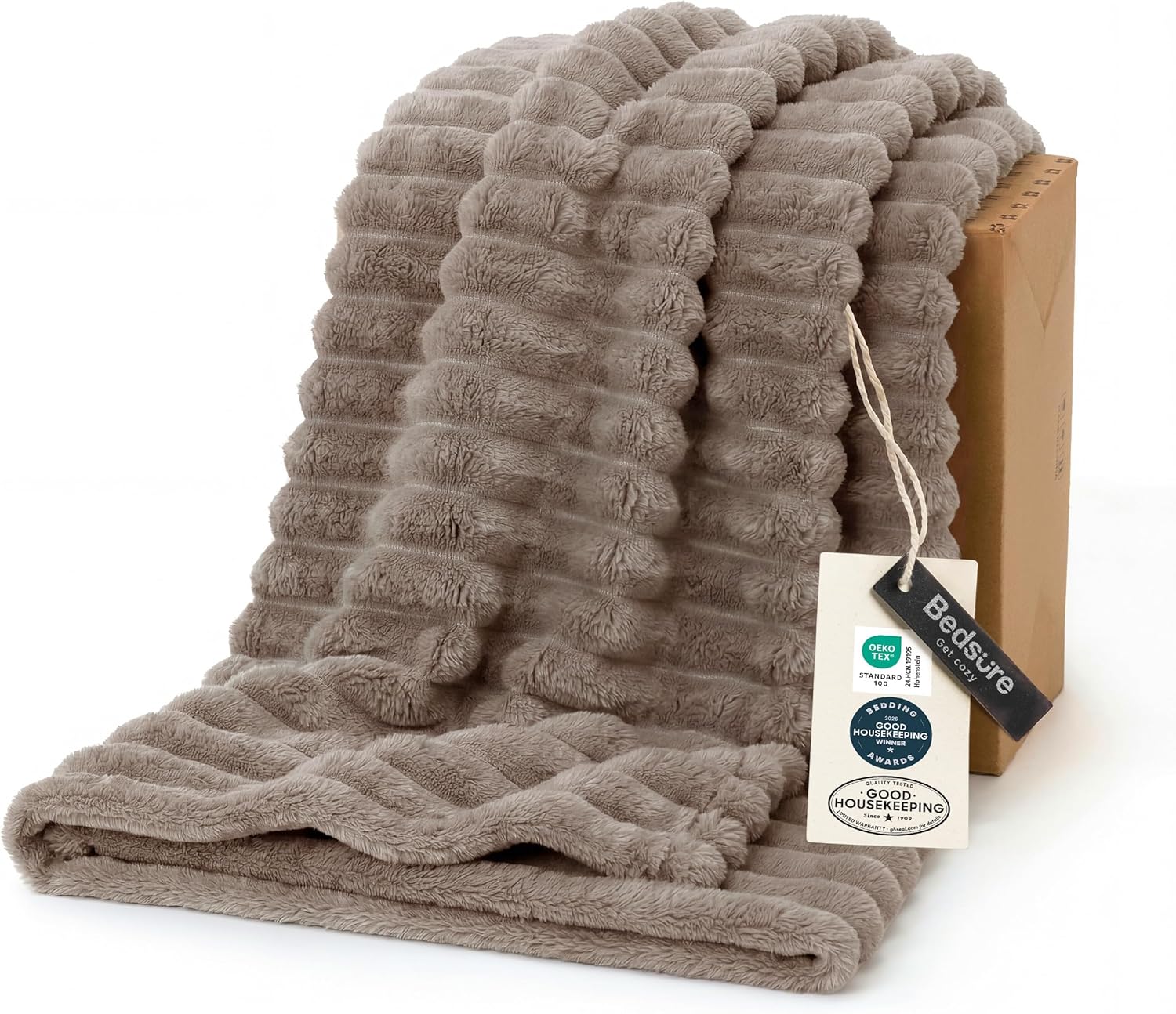 Beige Throw Pillow — 60" — Light Brown