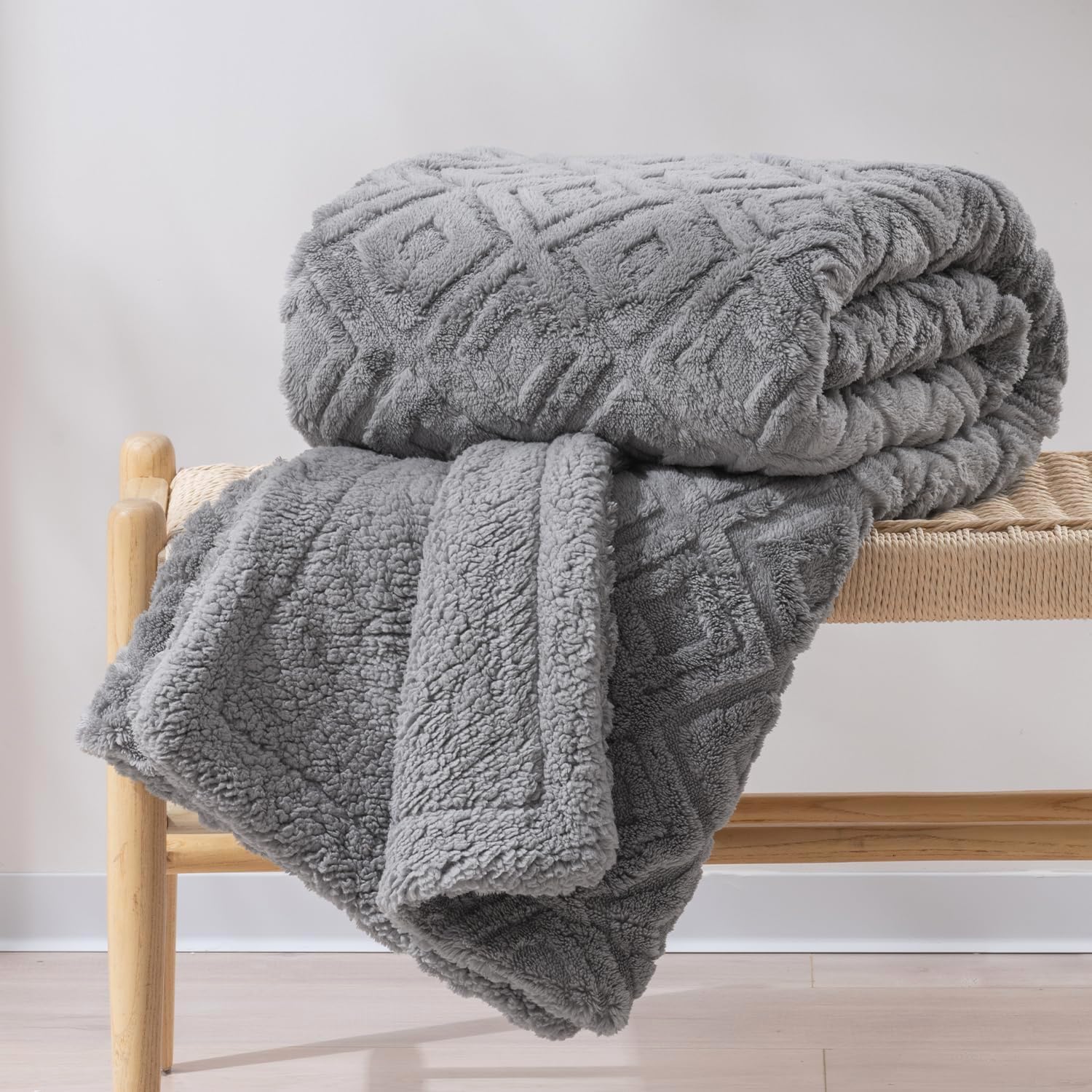 Boho Beige Throw Pillow — 50" — Grey