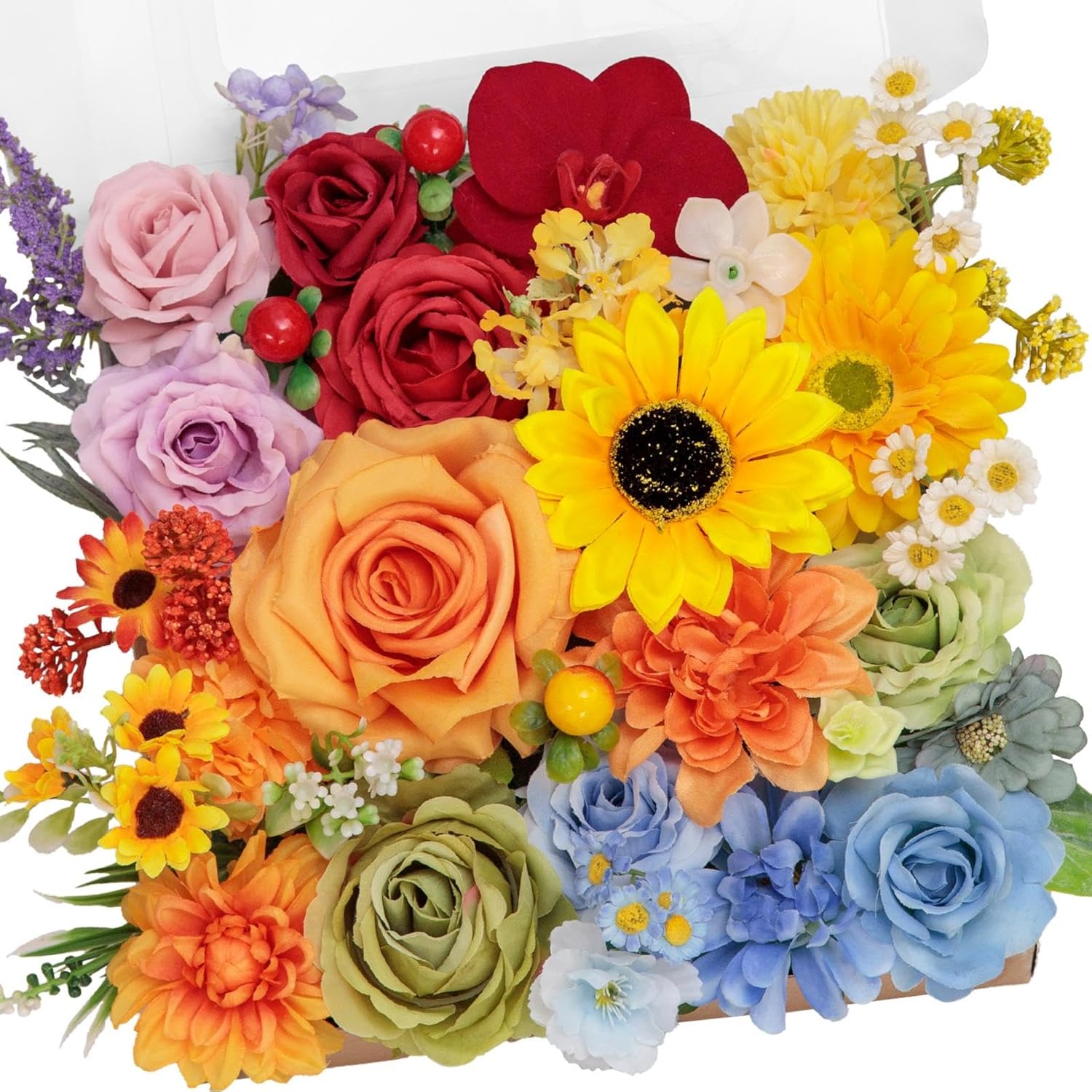 Black Artificial Flowers — Rainbow Colorful