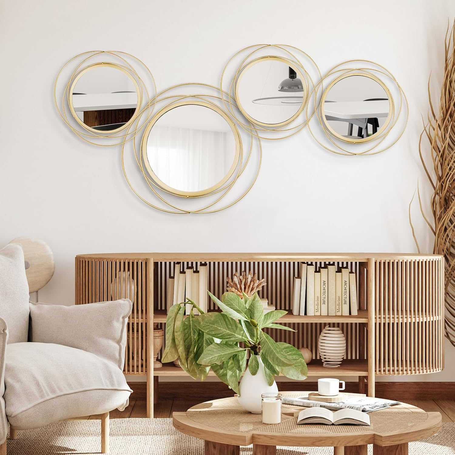 Boho Black Round Mirror - View 4
