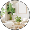 Round Farmhouse Black Wall Mirror — 30.1" — Black