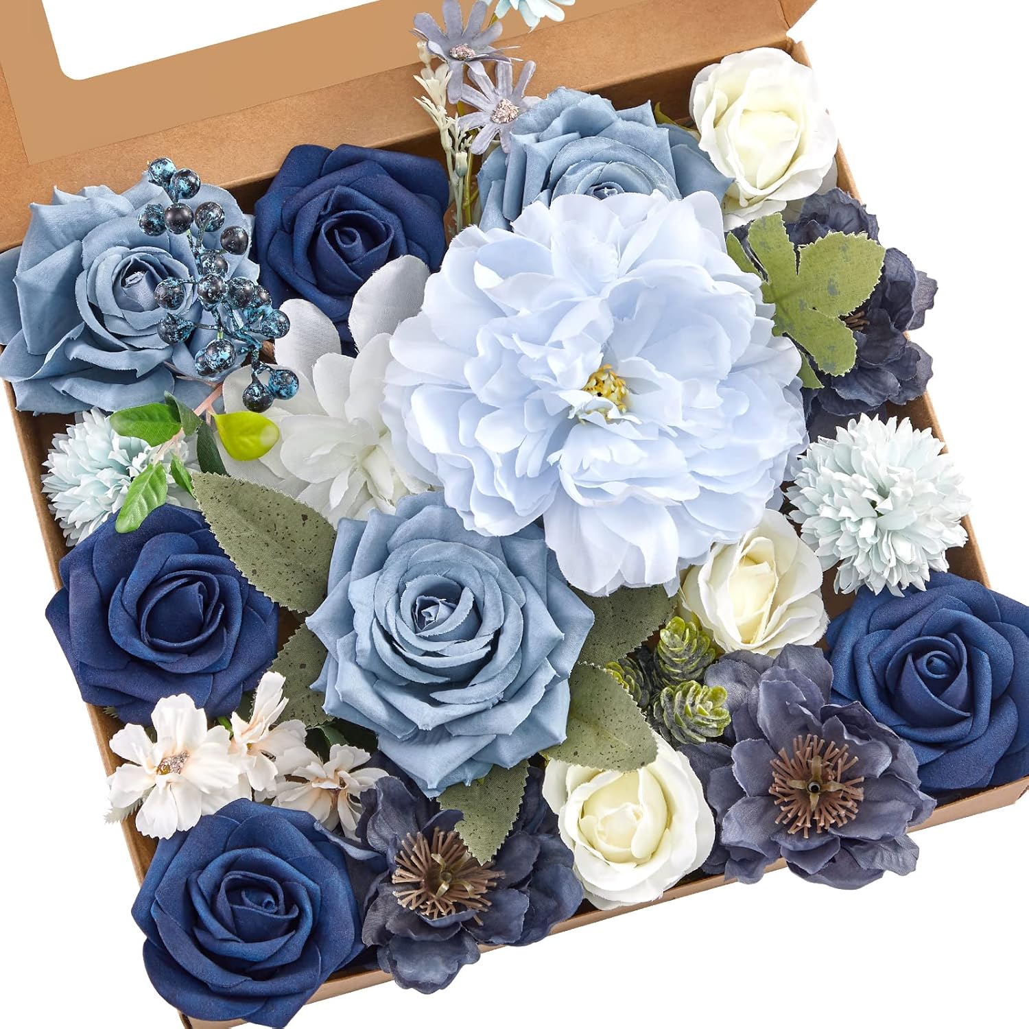 Beige Artificial Flowers — Blue