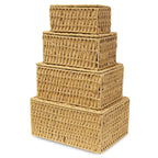 Boho Rattan Storage Basket — Set of 4