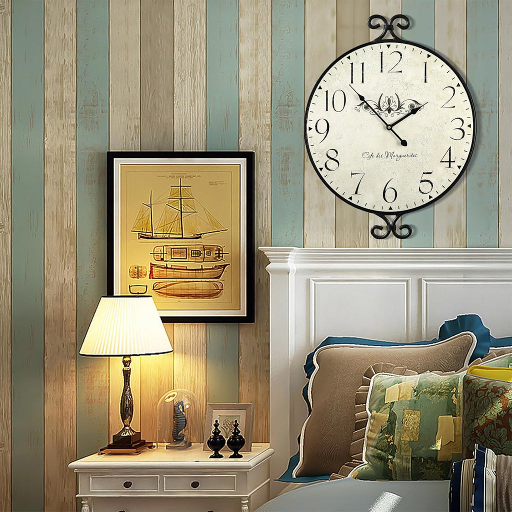 Battery Operated Farmhouse Gold Wall Clock — 24" - View 6
