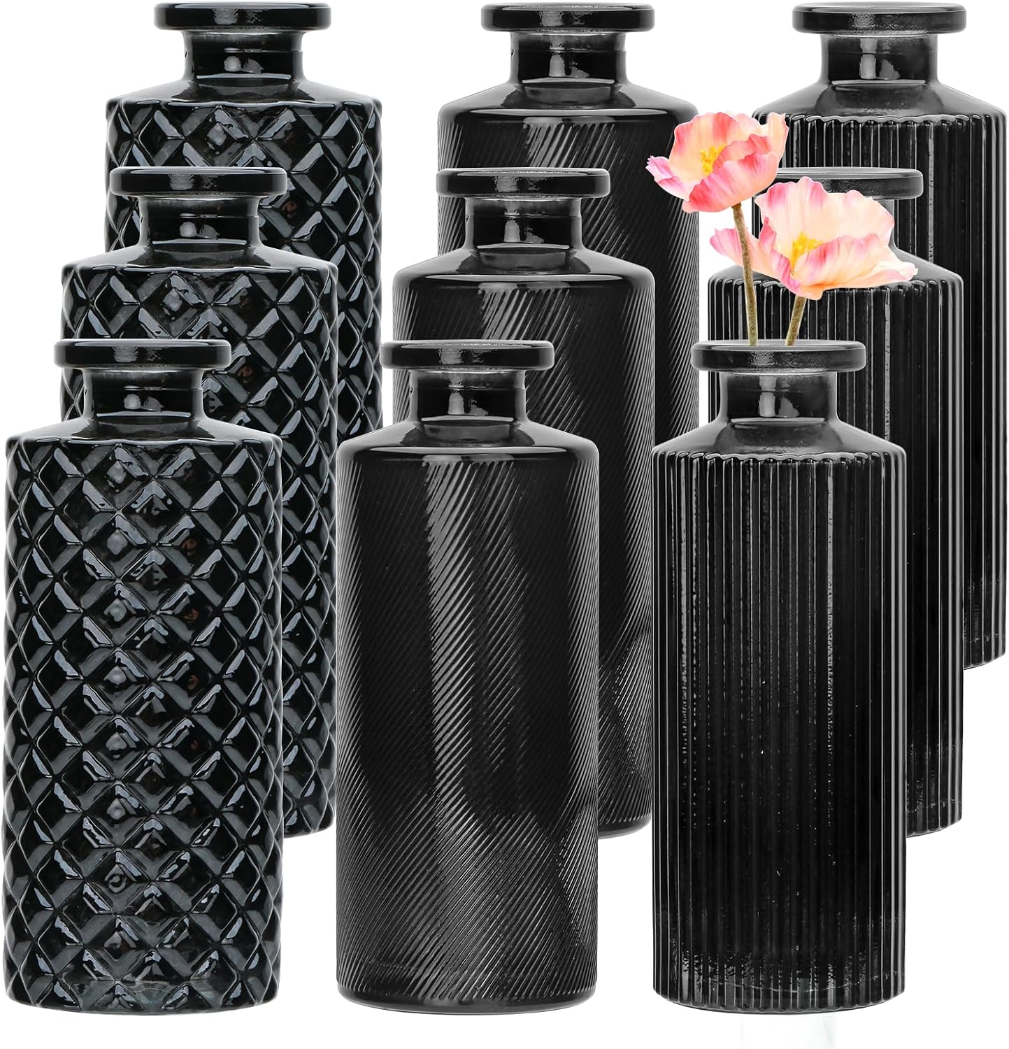 Farmhouse Black Flower Vase — Set of 32 — Black