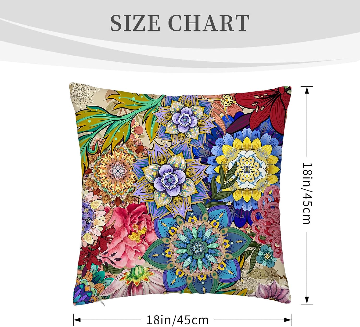 Boho Black Cushion Cover — 18" - View 2