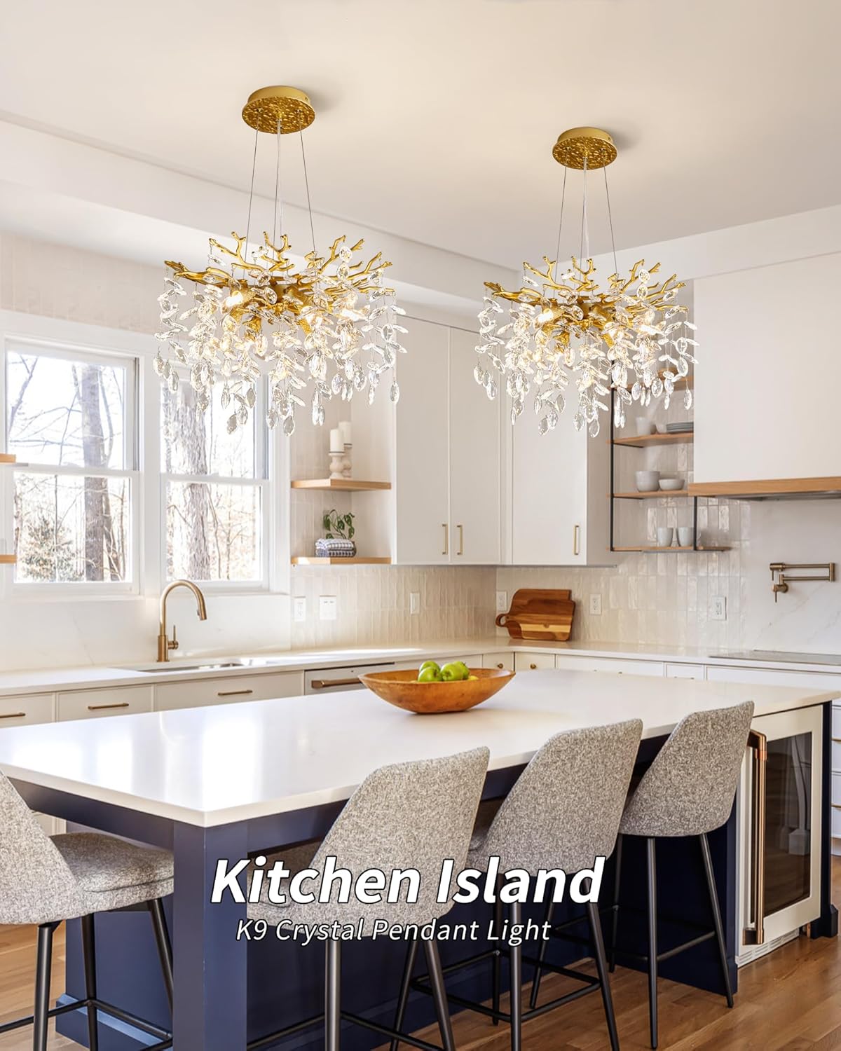 Round Luxe Black Chandelier — 6-Light - View 6