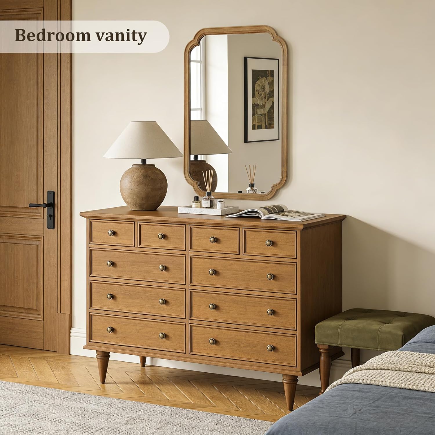Beige Wall Mirror — 24" - View 3