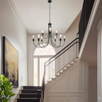 Adjustable Farmhouse Metal Chandelier — 9-Light - View 6