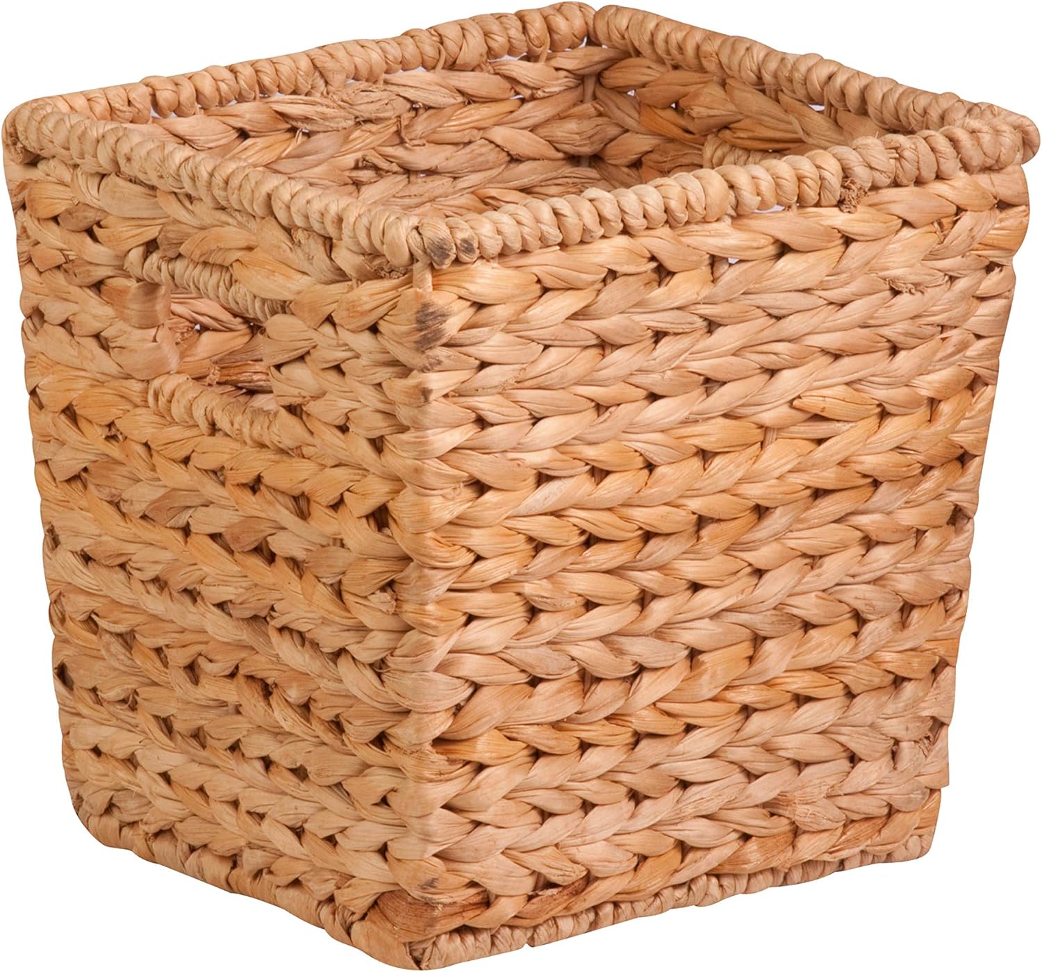 Boho Rattan Woven Basket — 9" — 10.5" L x 10.5" W x 6.5" H