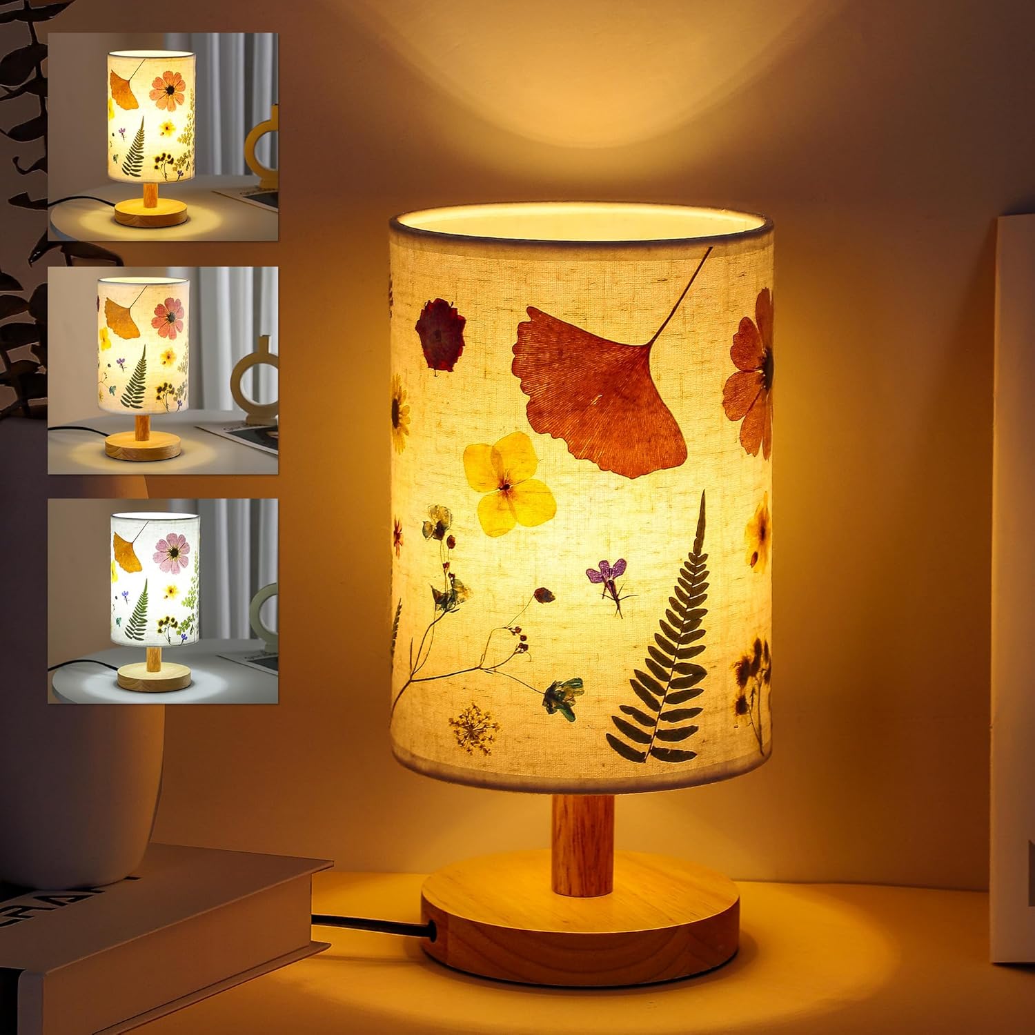 Vintage Purple Bedside Lamp — Butterfly