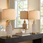 Farmhouse Black Bedside Lamp — 25" — Brown
