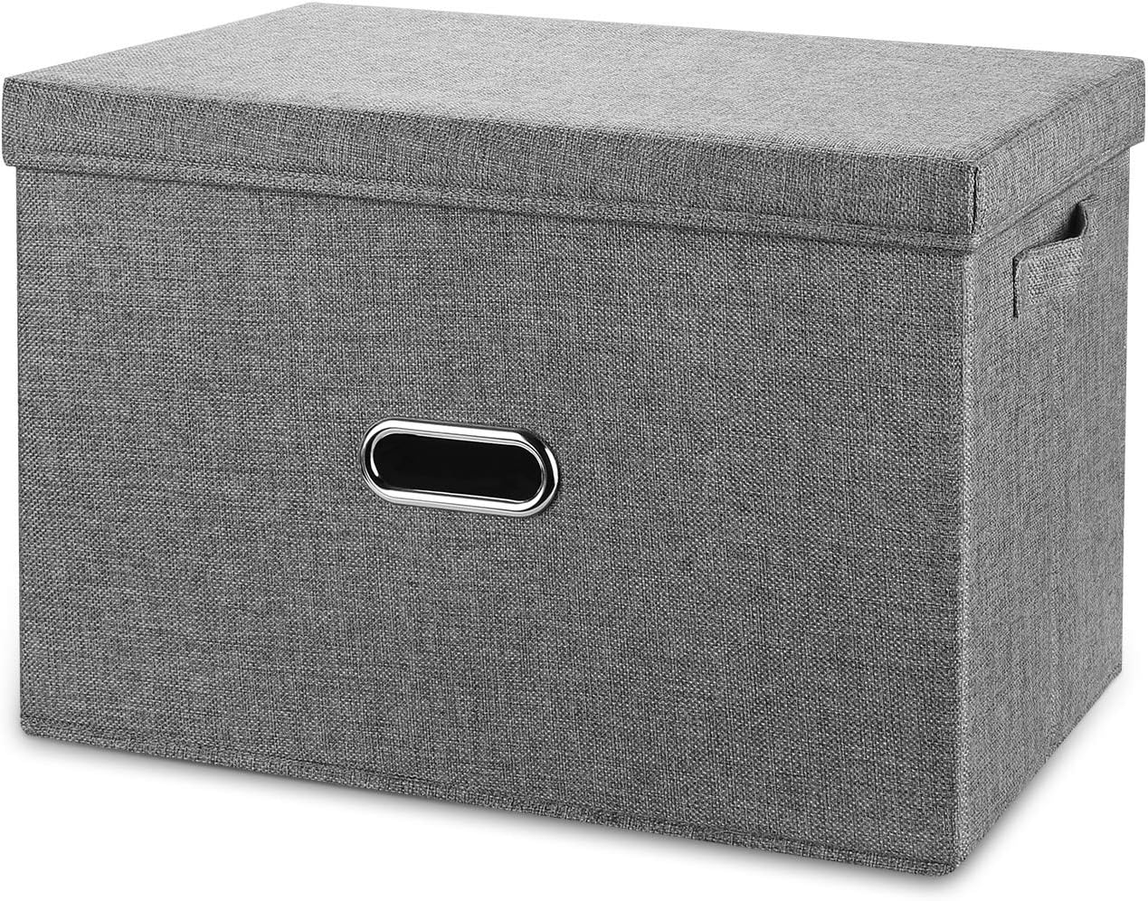 Linen Beige Storage Bin — Grey