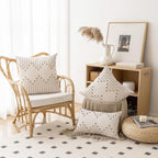 Boho Beige Throw Pillow Cover — 18" - View 5