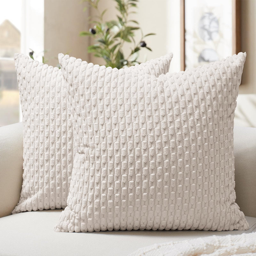 Boho Beige Throw Pillow Cover — 18"