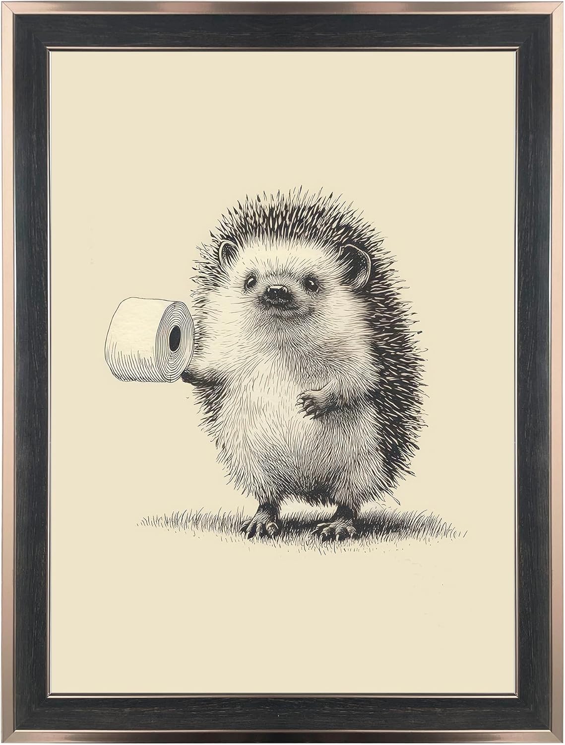 Framed Farmhouse Black Wall Decor — 10" — Black Framed Hedgehog