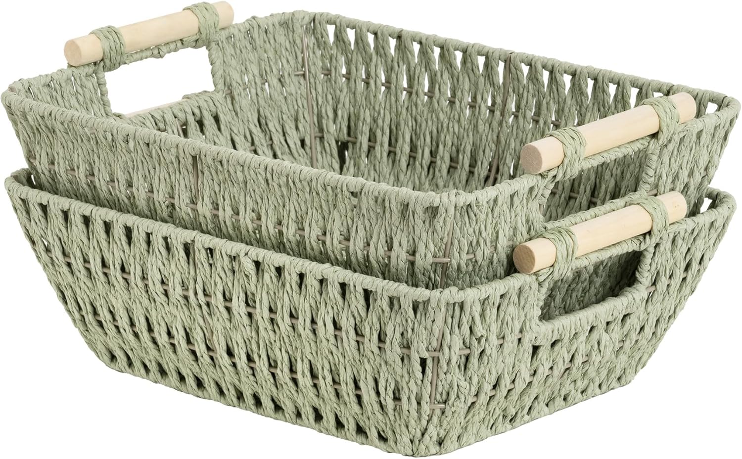 Hand-Woven Boho Beige Storage Basket — Bosana Green