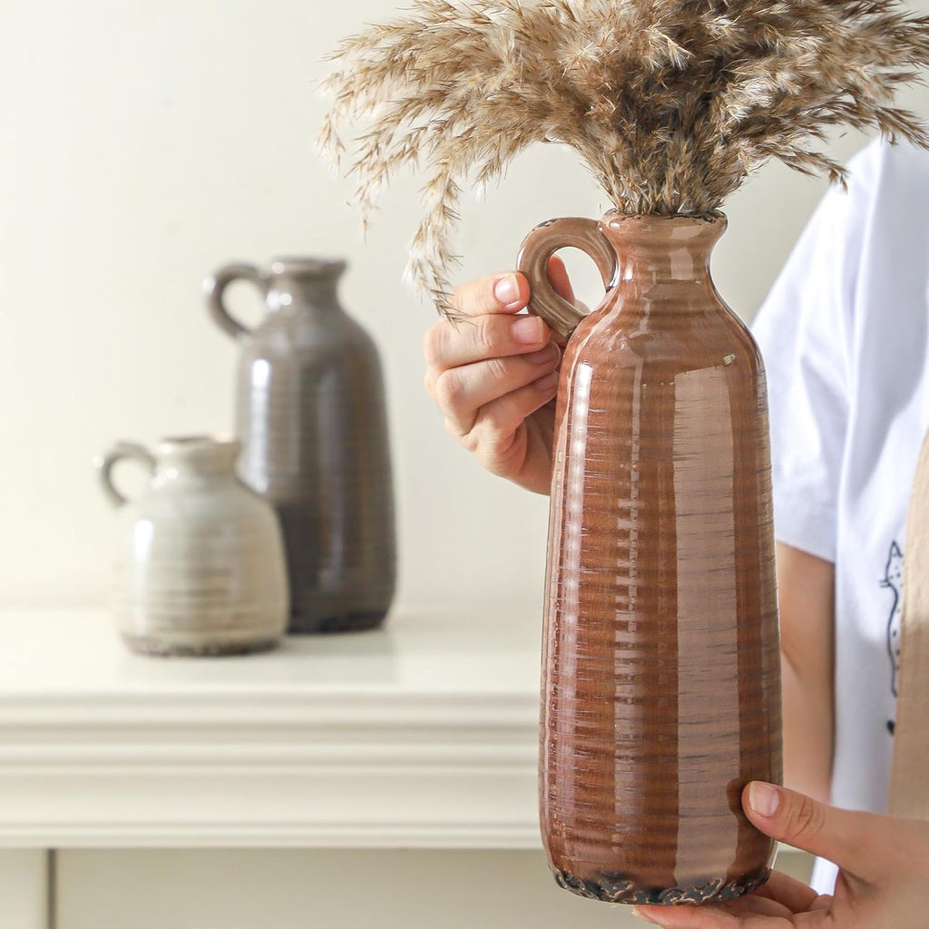 Boho Brown Flower Vase — Set of 3 - View 4