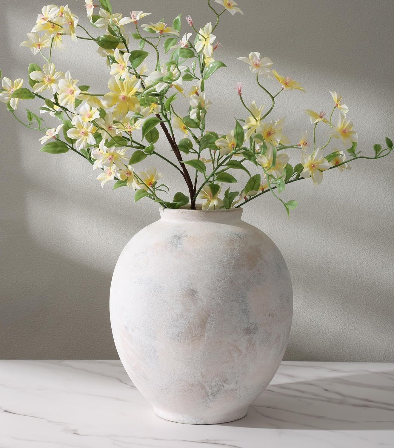 Round Farmhouse Gold Vase — 8" — Wabi-sabi
