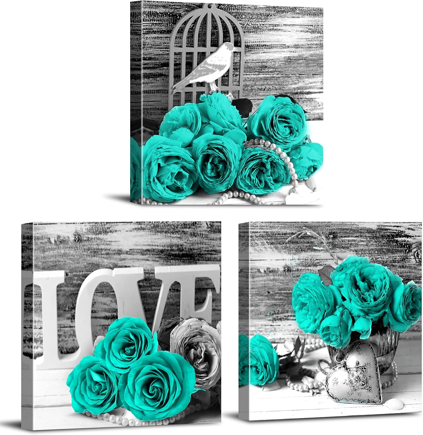Vintage Modern Blue Wall Art — 12x12 — 12x12in