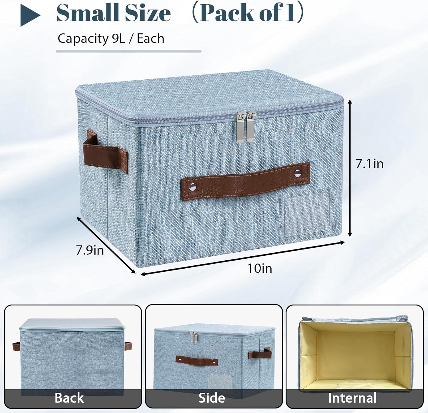 Linen Beige Storage Bin — Set of 1 - View 6