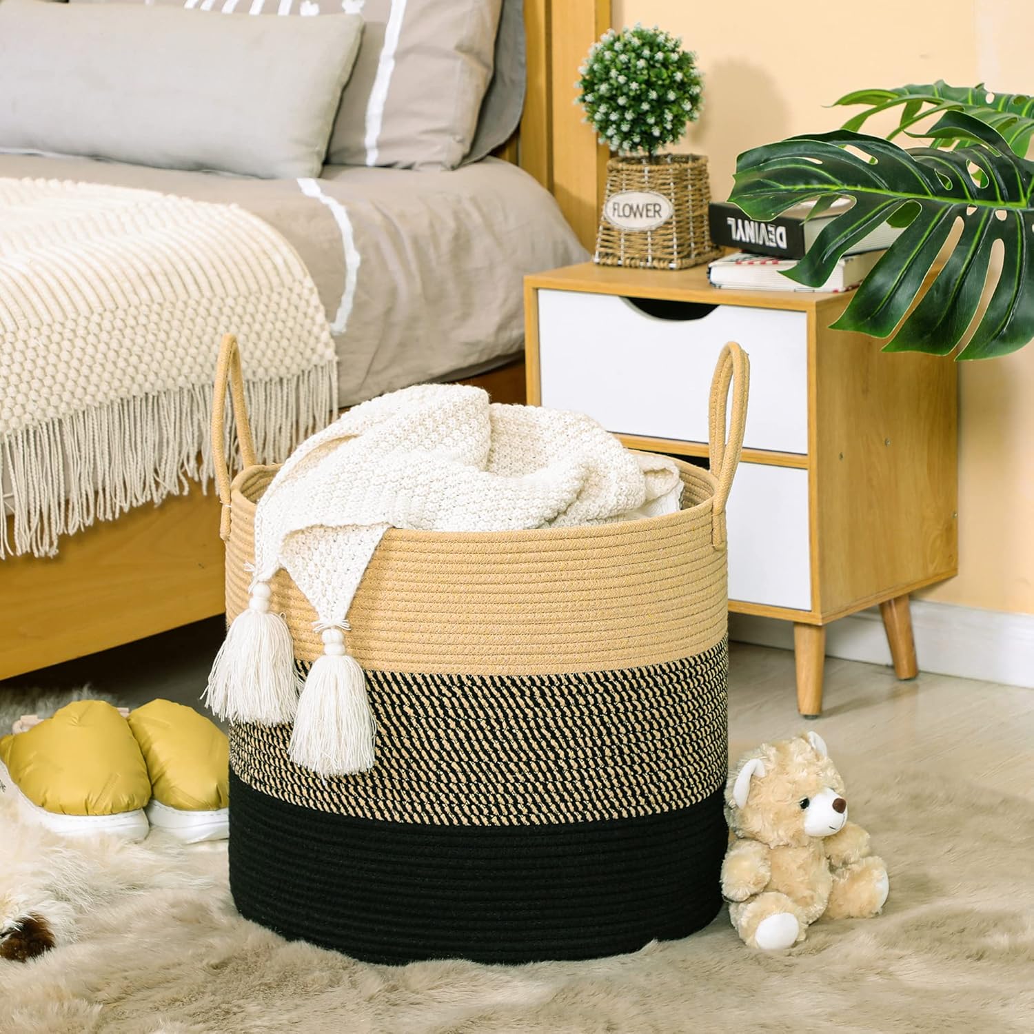 Boho Beige Throw Pillow — 18" - View 3